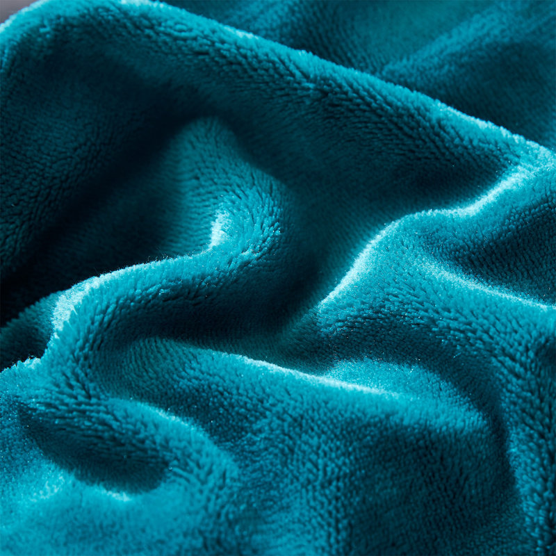 Twin Deep Lagoon Blue Plush Down Alternative Comforter Set