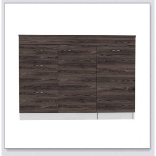 Laurel 3-Drawer L-Shaped Convertible Kitchen Island with Dark Walnut Finish, Perfect for Modern and Functional Kitchens