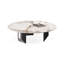 Ensemble de tables basses rondes en marbre blanc-129101446-129101448