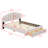 Upholstered Wooden Bedframe With LED Lights , USB Ports And Drawer-1925438472