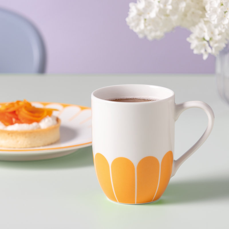 Grande tasse en porcelaine de qualité supérieure Villeroy & Boch, fabriquée en Allemagne, va au lave-vaisselle et au micro-ondes, capacité de 10 oz, 4,5 x 3,25 x 4 po, tasse avec poignée pour café, thé et boissons chaudes, jaune