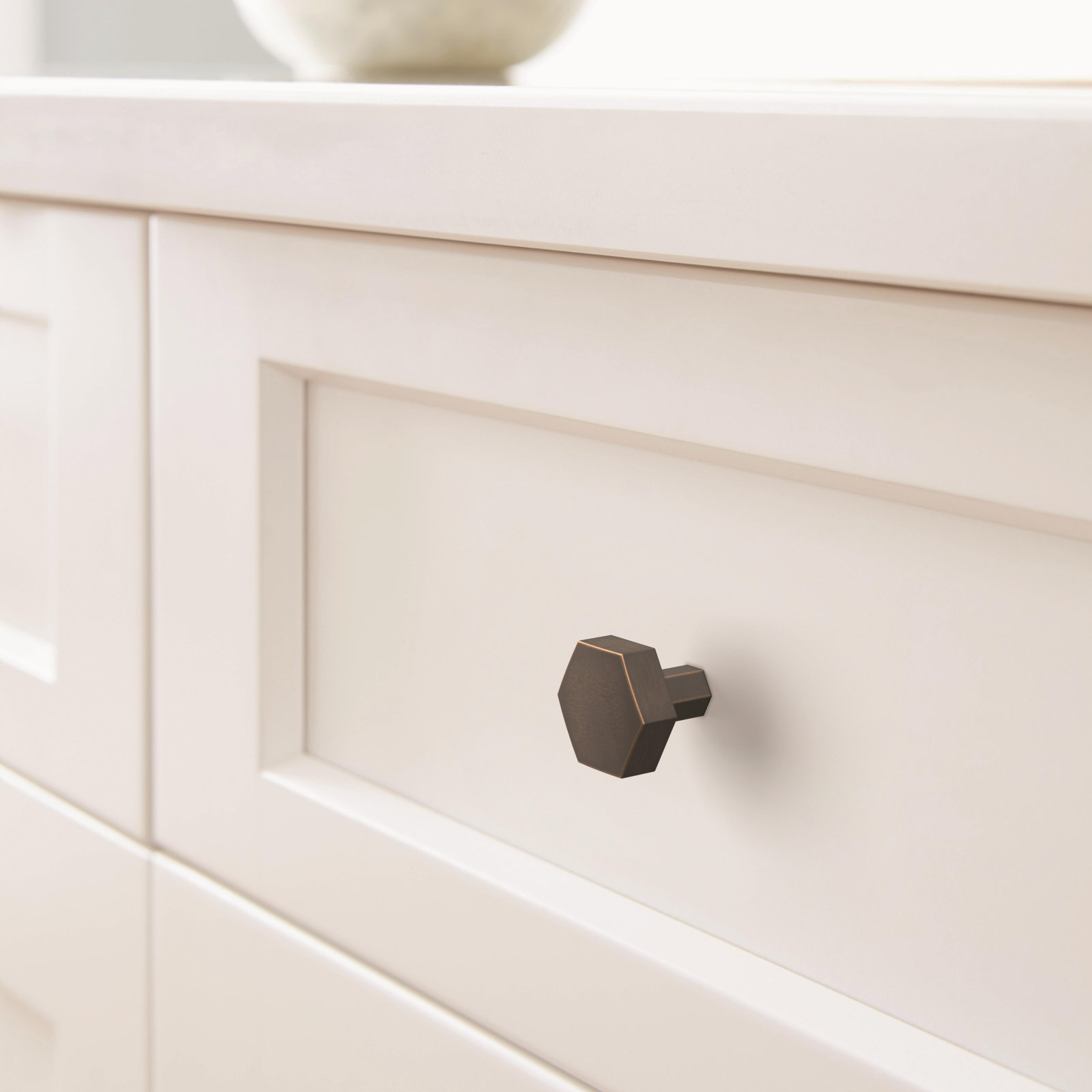 Caliber Geometric Cabinet Knob, Oil Rubbed Bronze