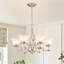 Lustre classique/traditionnel à 6 lumières en acier, à intensité variable et verre dépoli-2007482839