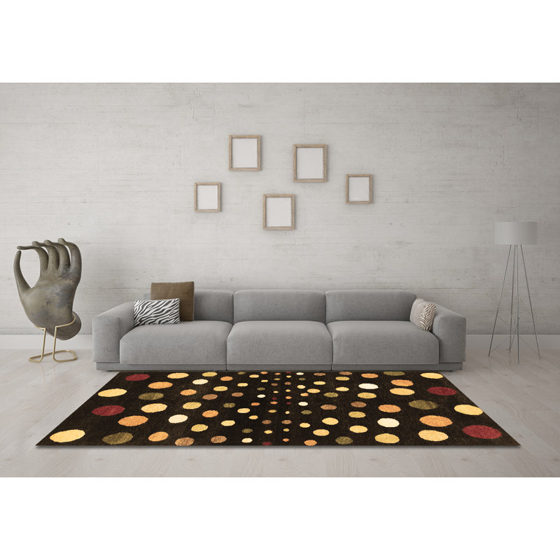 Reppond Contemporary 363 Brown Machine Washable Area Rugs, Round 3'