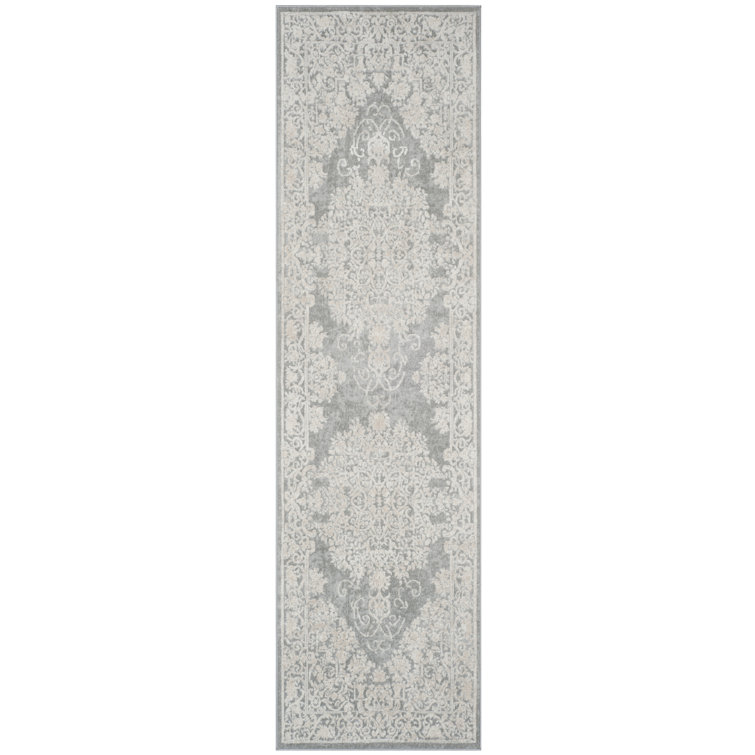 Calidia Oriental Light Gray/Cream Area Rug