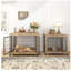Dog Crate Side Table On Wheels With Double Doors And Lift Top-280929784-280929786
