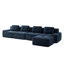 Canapé modulaire moderne en forme de L, tissu velours côtelé, siège 4 places, repose-pieds mobile et capitonné, sans assemblage requis, base antidérapante, bleu-1535492626