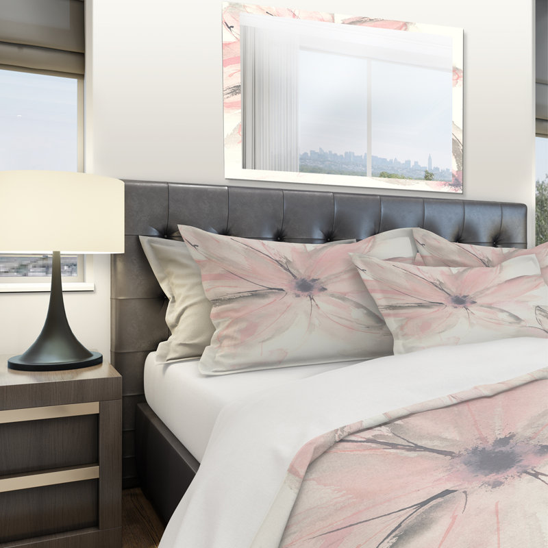 Pink Shabby Floral II - Shabby Elegance Duvet Cover Set - Microfiber Polyester, King Duvet Cover + 2 Shams