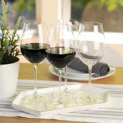Spiegelau Salute Stemmed Red Wine Glasses, Dishwasher Safe, 19.4 oz, Set of 4