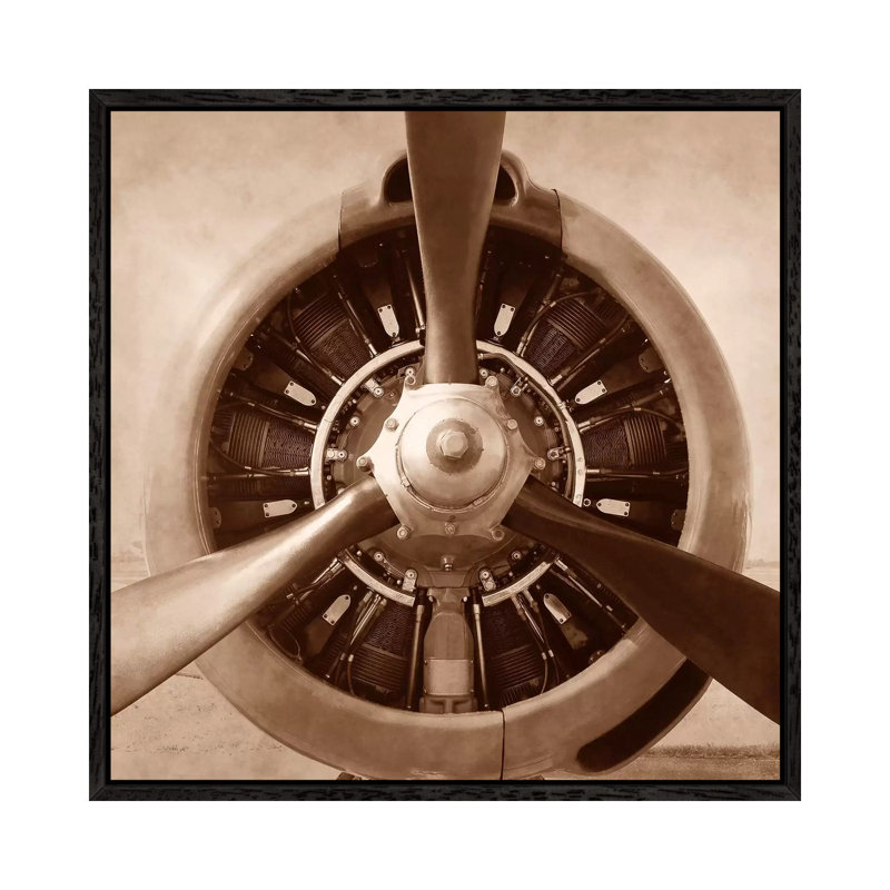 Aviation II - Print on Canvas, 66.04 cm H x 66.04 cm W, Black Floater Framed