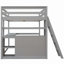 Lit mezzanine avec bureau et tablettes, deux tiroirs intégrés-543080794