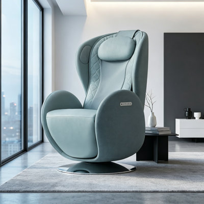 Fauteuil de massage chauffant Nouhaus Luna, fauteuil inclinable de massage à gravité zéro avec massage 3D à faible bruit et double système de sonorisation (bleu turquoise)