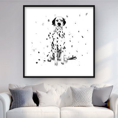 Imprimé mat avec un chien dalmatien | Illustration de décoration intérieure