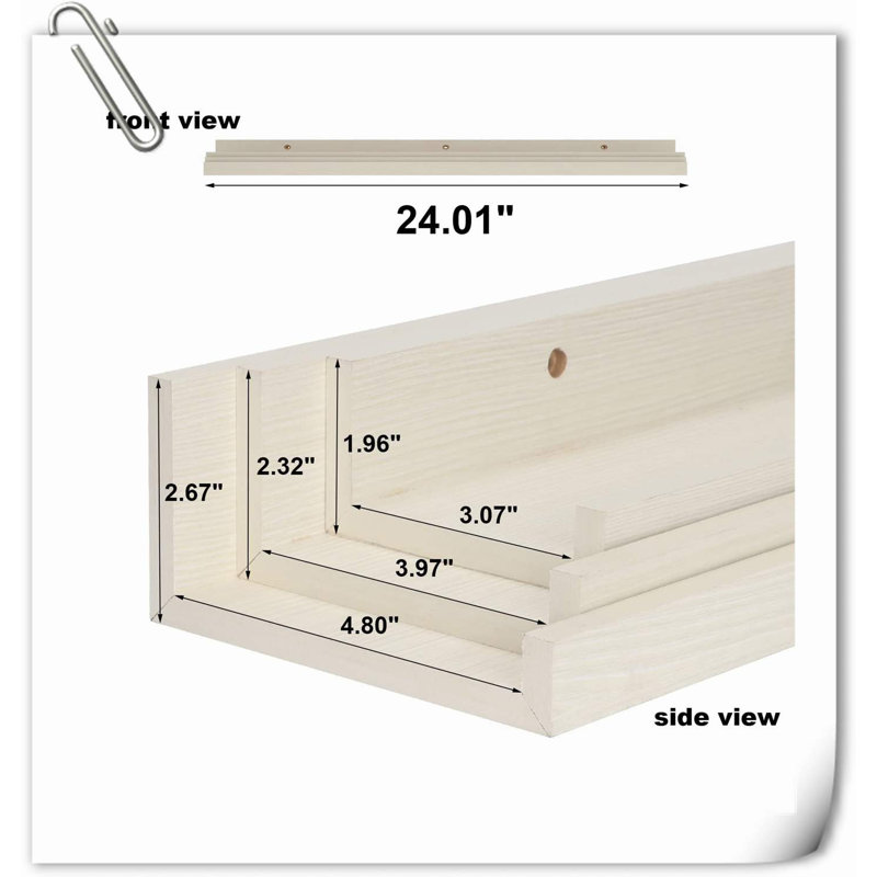 Chakera 3 Piece Wood Floating Shelf, Beige