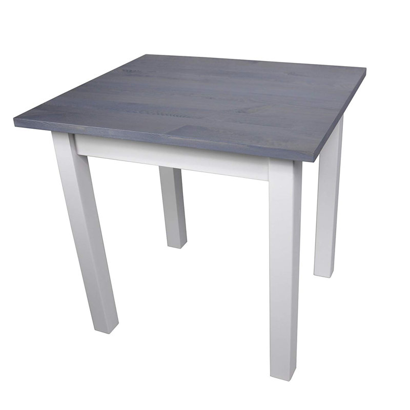 Solid Wood Dining Table, Grey/Brown/Blue