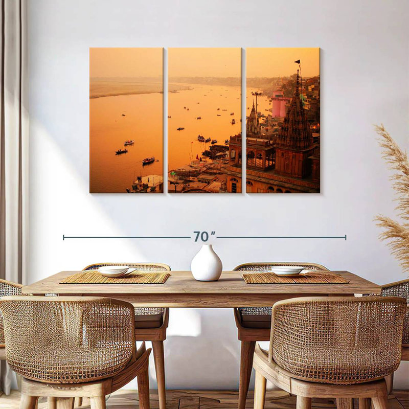 Sebbie Hazy Varanasi Sunset, H 36 po x l 57 po