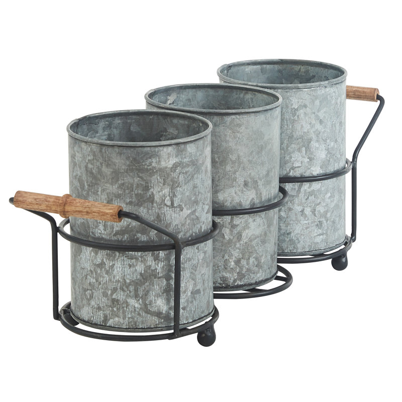 Wood Round Flatware Caddy
