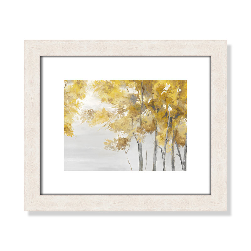 Jaune altruiste - Art encadré autoportant, Cadre à grain de bois blanc, H 13,5 po x l 15,5 po x P 1,125 po