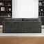 Sofa deux places extra large avec deux poufs, revêtement en chenille-135081827