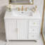 Meuble-lavabo blanc de 91 cm (36 po) avec 3 tiroirs et 2 portes et lavabo en céramique