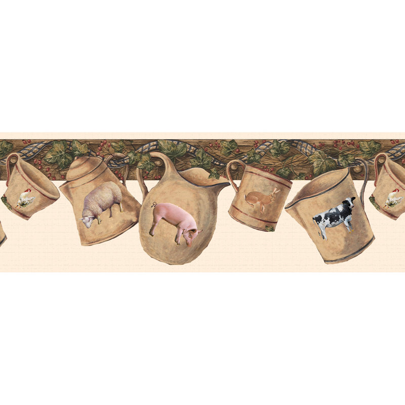 Bordure de papier peint à peindre L 15 pi x l 7 po Starkes Farm Animals