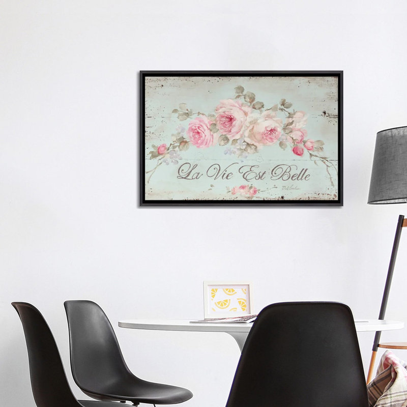 «Life Is Beautiful» par Debi Coules - impression sur papier, H 26 po x l 40 po x p 1,5 po, Toile avec cadre noir patiné