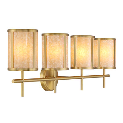 Keyoshia 4-Light Bathroom Vanity Light in Warm Brass