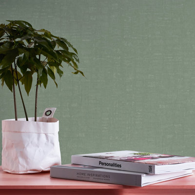 Fusion Linen Effect Textured 32.97' L x 20.87" W Wallpaper Roll