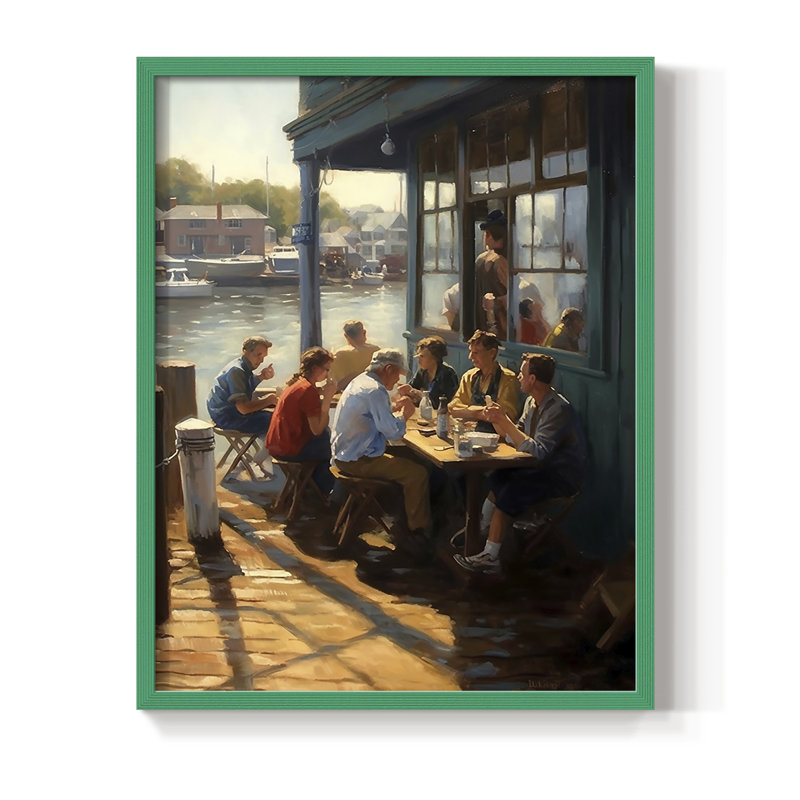 NAUTICAL Series DCXVII, reproduction encadrée - bois massif, Vert, H 30 po x l 24 po