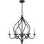 Lustre en bronze vieilli 6 lumières Dupont