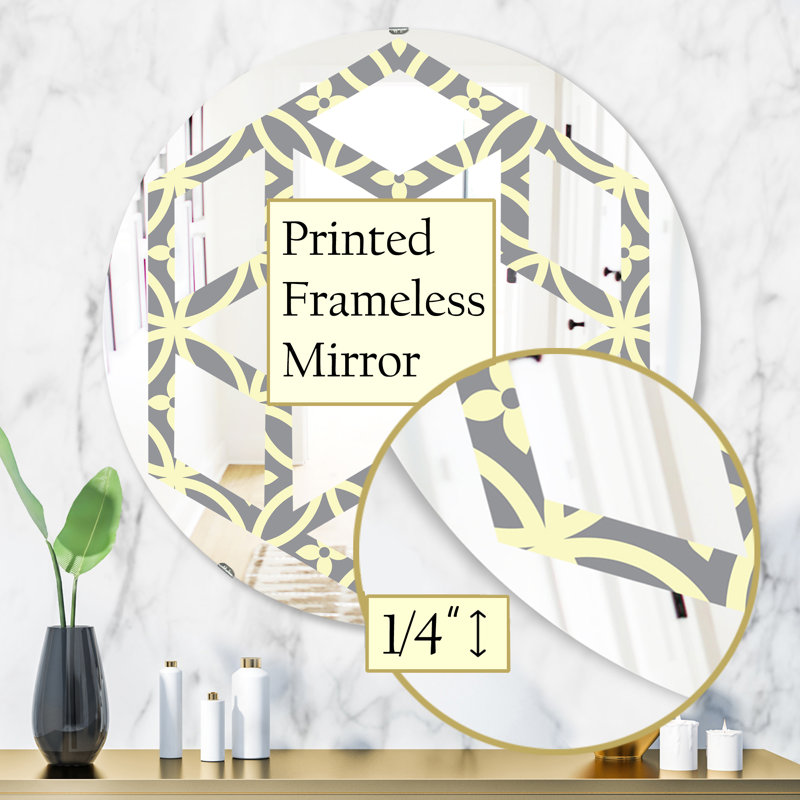 Miroir mural hexagonal à motif décoratif étoile avec cadre ii, 31,5 po x 31,5 po