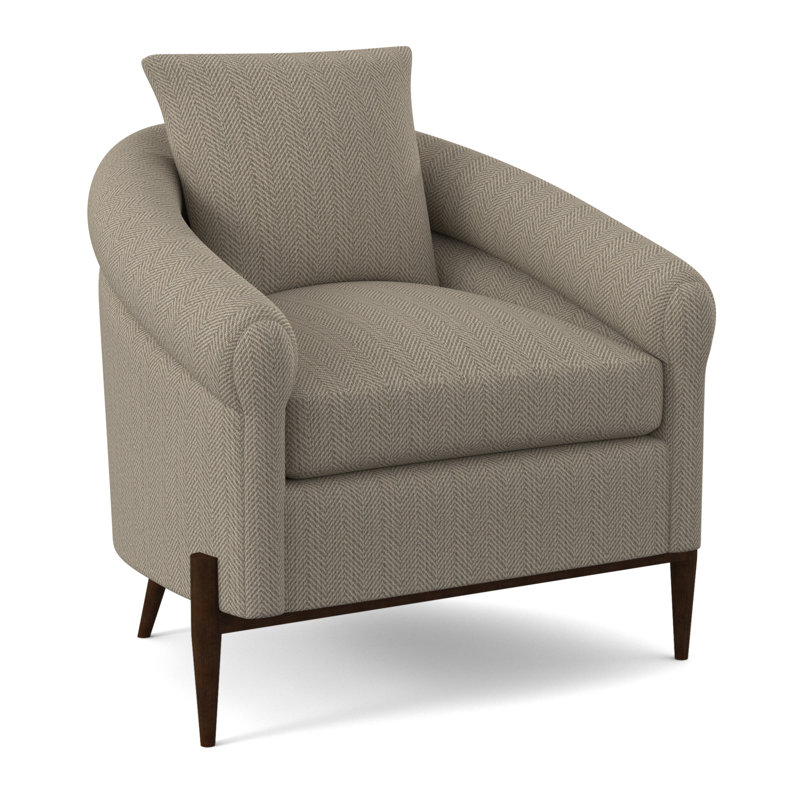 Jaxson Armchair, American Walnut, Filigree Ivory 100% Polyester