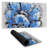 Abstract blue petals - 15.75"x31.50" Desk mat
