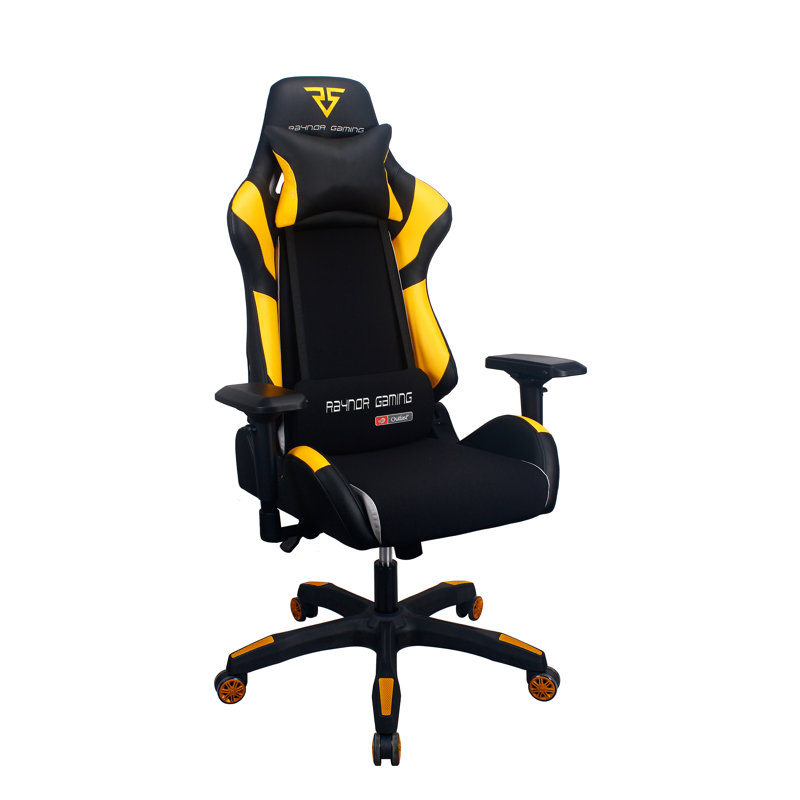 RaynorGaming Energy Pro Series Adjustable Armrest and Reclining Game Chair, Yellow