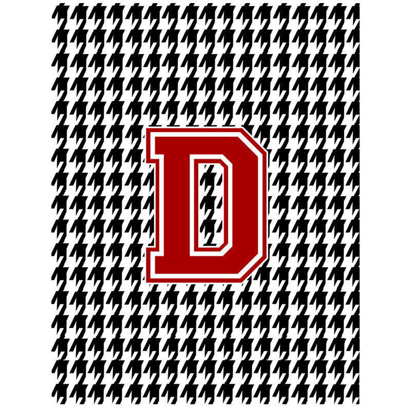 Drapeau de jardin à motif recto-verso noir Houndstooth, D