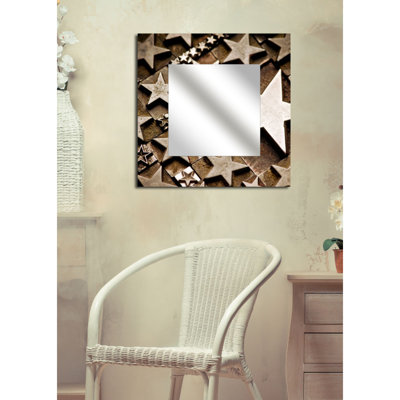Stylish Decorative Mirror with Plexiglass, 19.7 x 19.7 inches | Durable 100% MDF Frame, Thickness: 0.3 inches | Ideal for Living Room, Bedroom, or Entryway Decor, Enhances Any Space with Modern Elegance