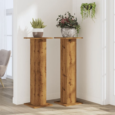  Support pour plante 2 pièces 11,8 x 11,8 en bois d'ingénierie