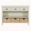 Console rétro avec paniers tissés jacinthe d'eau-821422419