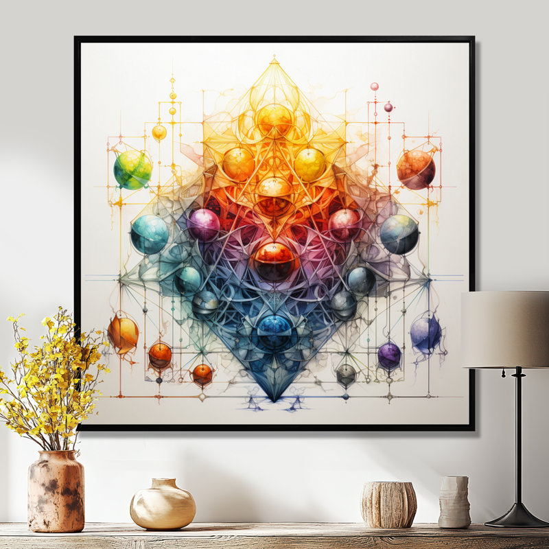 Chakra alchimie - méditation, impression d'art mural, H 16 po x l 16 po, Cadre flottant noir