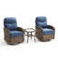 Ensemble 3 pièces de chaises pivotantes en osier de 6 po avec table d'appoint Alakai-1419888606