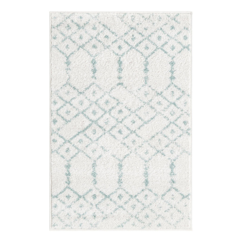 Tapis ivoire à motif géométrique ivoire d'Igon, Rectangle 2 pi x 3 pi