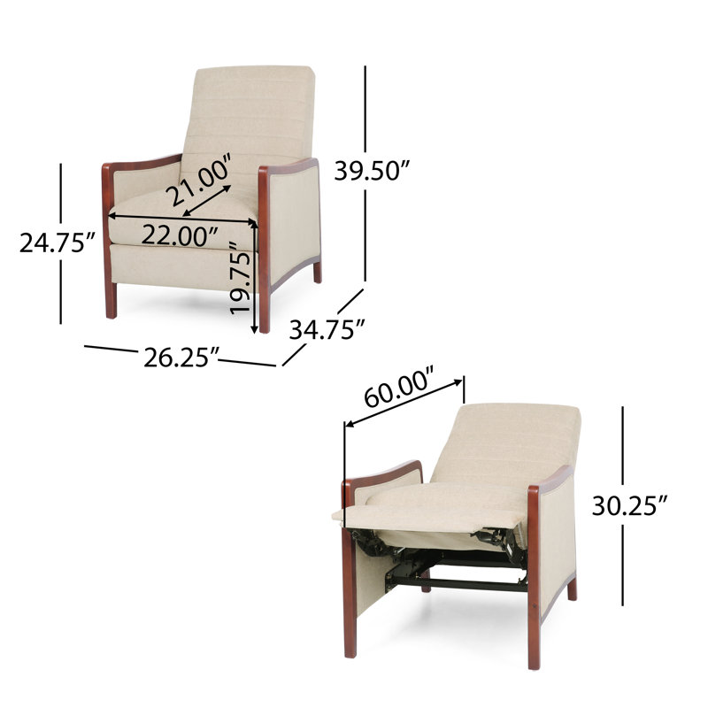 Kylisia Upholstered Recliner, Sand 100% Polyester