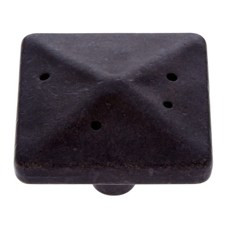 Rustic Bronze Square Knob with Mounting Hardware