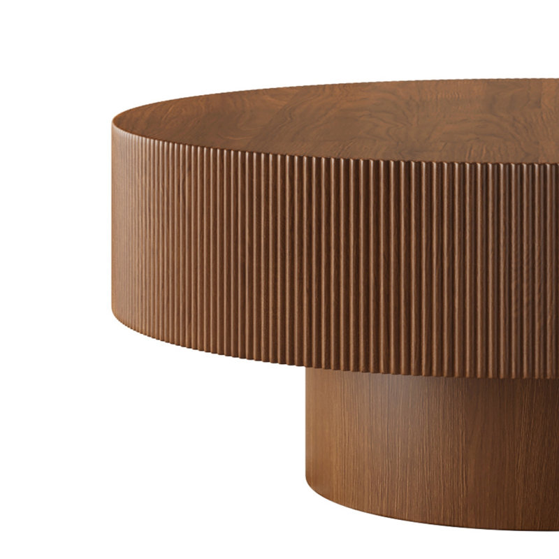 Table basse moderne à piédestal moderne, Noyer
