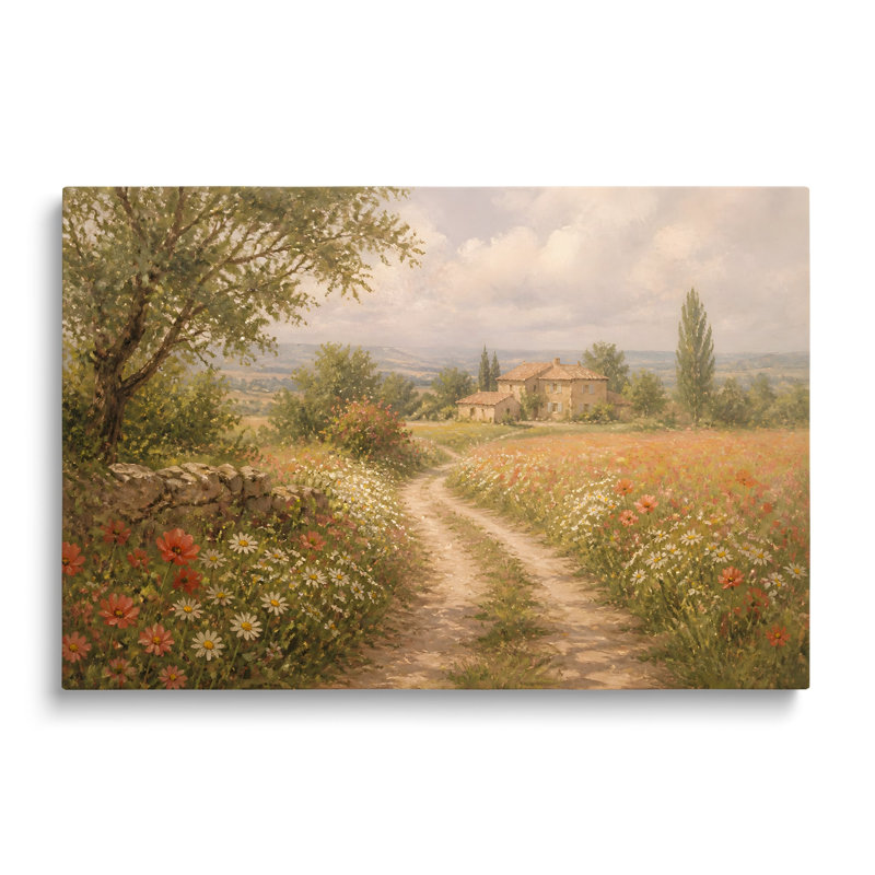Reproduction sur toile d'un paysage de chemin de campagne - 50 x 75 cm, 20"Hx30"W
