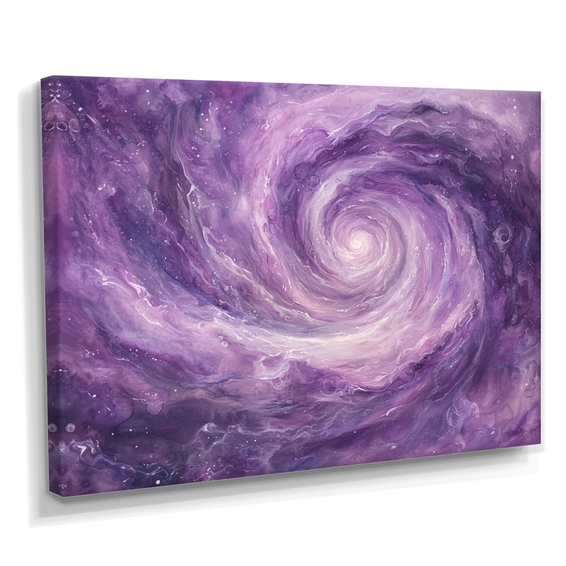Vortex mauve des planètes dans l'espace - Art mural, H 12 po x l 20 po, Toile tendue, Ne s’applique pas