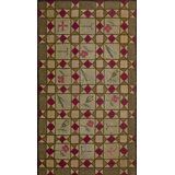 Antique Early 20th Century American Geometric Floral Folk Art Design Small Hooked Rug