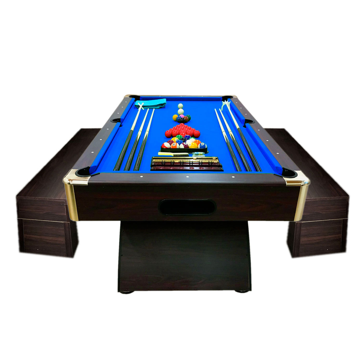 Simba USA 8' Feet Billiard Pool Table Full Accessories Game Bellagio Blue  8ft With Benches