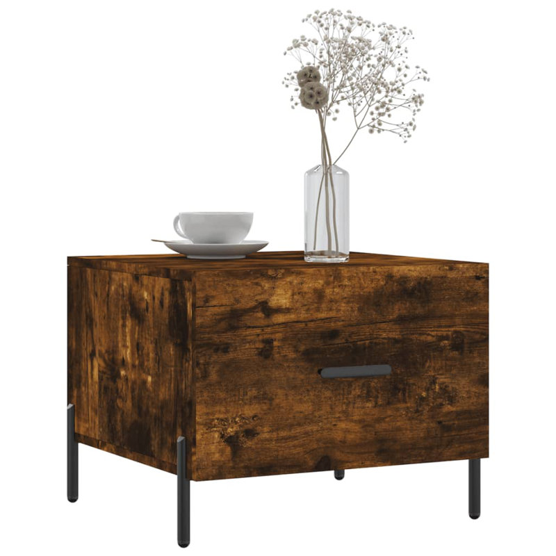 Four Leg Coffee Table with Storage, smoked oak