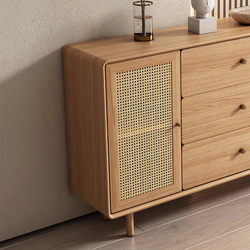 Armoire d'entrée moderne en pin massif minimaliste, H 35,4 po x l 47,2 po x P 13,8 po